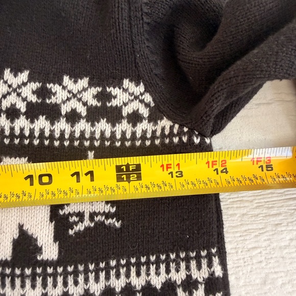 Janie & Jack Boys Polar Bear Fair Isle Shawl Collar Cardigan Sweater Black Sz 6 - Picture 4 of 9